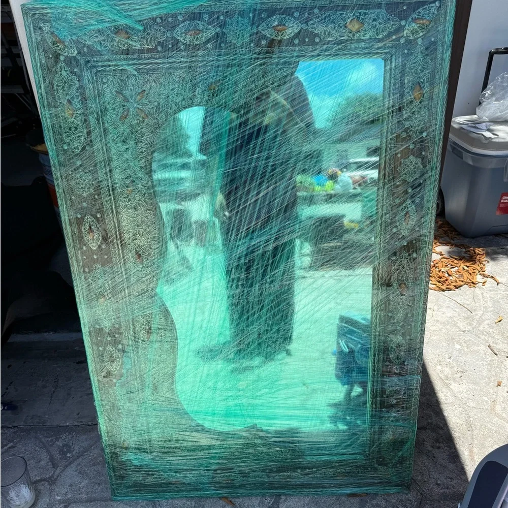 Medium Size Vintage Brown and Gold Mirror